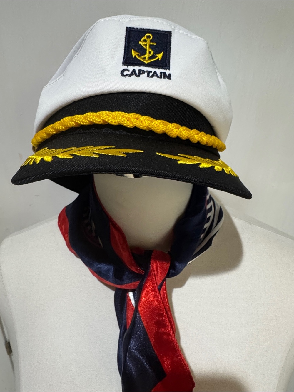 Captain Embroidered Nautical Hat - & Scarf